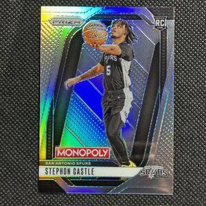 2024-25 Panini Prizm Monopoly Stephon Castle #75 Silver Prizm RC Rookie Spurs